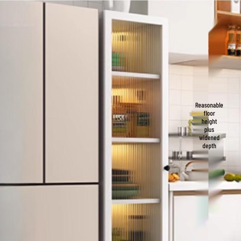 Белый узкий многоярусный шкаф для хранения