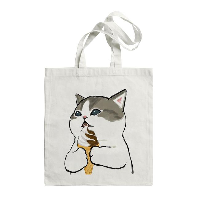 Kawaii Cat Tote Сумки Для Женщин Холщовые Сумки Большой Емкости Женский Покупатель Сумка Сумки На Ремне Симпатичные Аниме Покупки Хлопковая Сумка