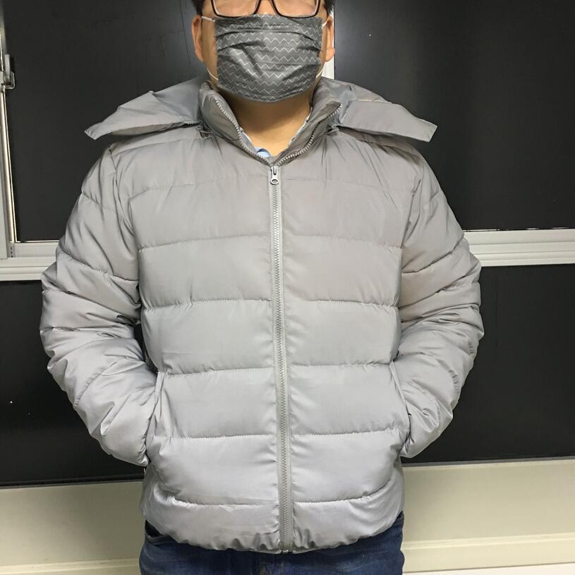 Унисекс Светоотражающая Зимняя Пуховая Куртка Большого Размера с Ночным Свечением - Европейско-Американский Стиль