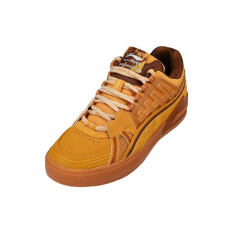 Li Ning Millennial Era ТПУ Скользкие Устойчивые к истиранию Низкие Кеды для скейтборда Мужские Минерально-желтые AZGS009-1
