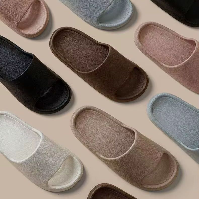 Женские домашние тапочки, пляжные шлепанцы, однотонные мужские тапочки с толстой подошвой для ванной комнаты, нескользящие летние сандалии для пар