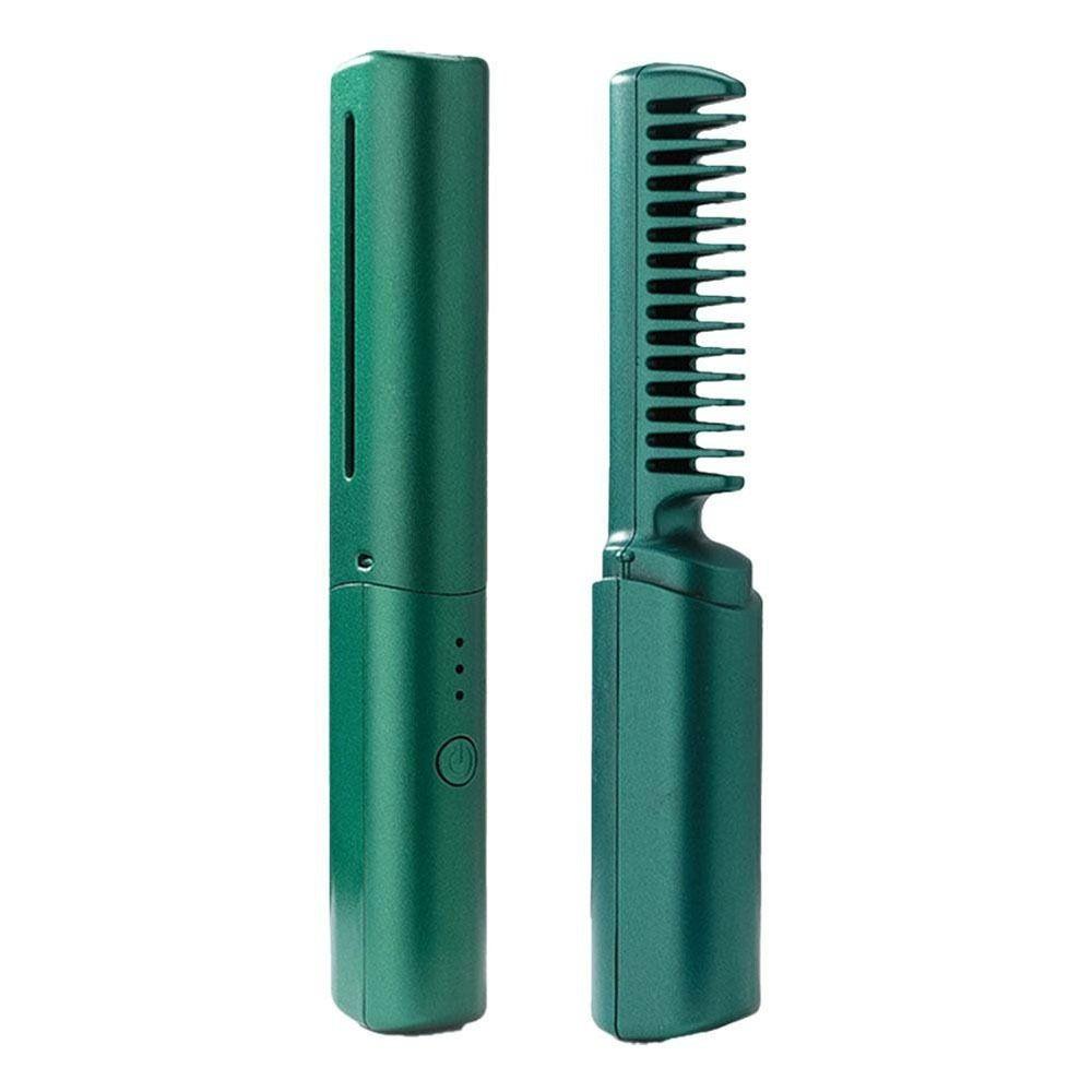 Rechargeable Hair Straightener 2 In 1 Fast Heating Comb Portable Lazy Wireless Hair Hot Comb  Women