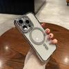 Роскошный блестящий магнитный прозрачный чехол для iPhone 15 Pro Max 14 13 12 11, алмазный бампер с беспроводной зарядкой, мягкий чехол из ТПУ