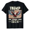 2024 Election Campaign Graphic Tee Top Trump Take America Back T-Shirt Pro Trump Support Fans Clothes Men Fashion USA Flag