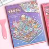 Cartoon Landscape Sticker Book Visual Stacking 3D Pocket Cabin Scene Stickers  Kids