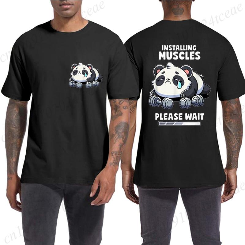 Смешная панда, тяжелая атлетика, приседания, цитата из спортзала, графический принт, футболки, мужские, женские, каваи, мем, футболки, мужские, повседневные, с коротким рукавом
