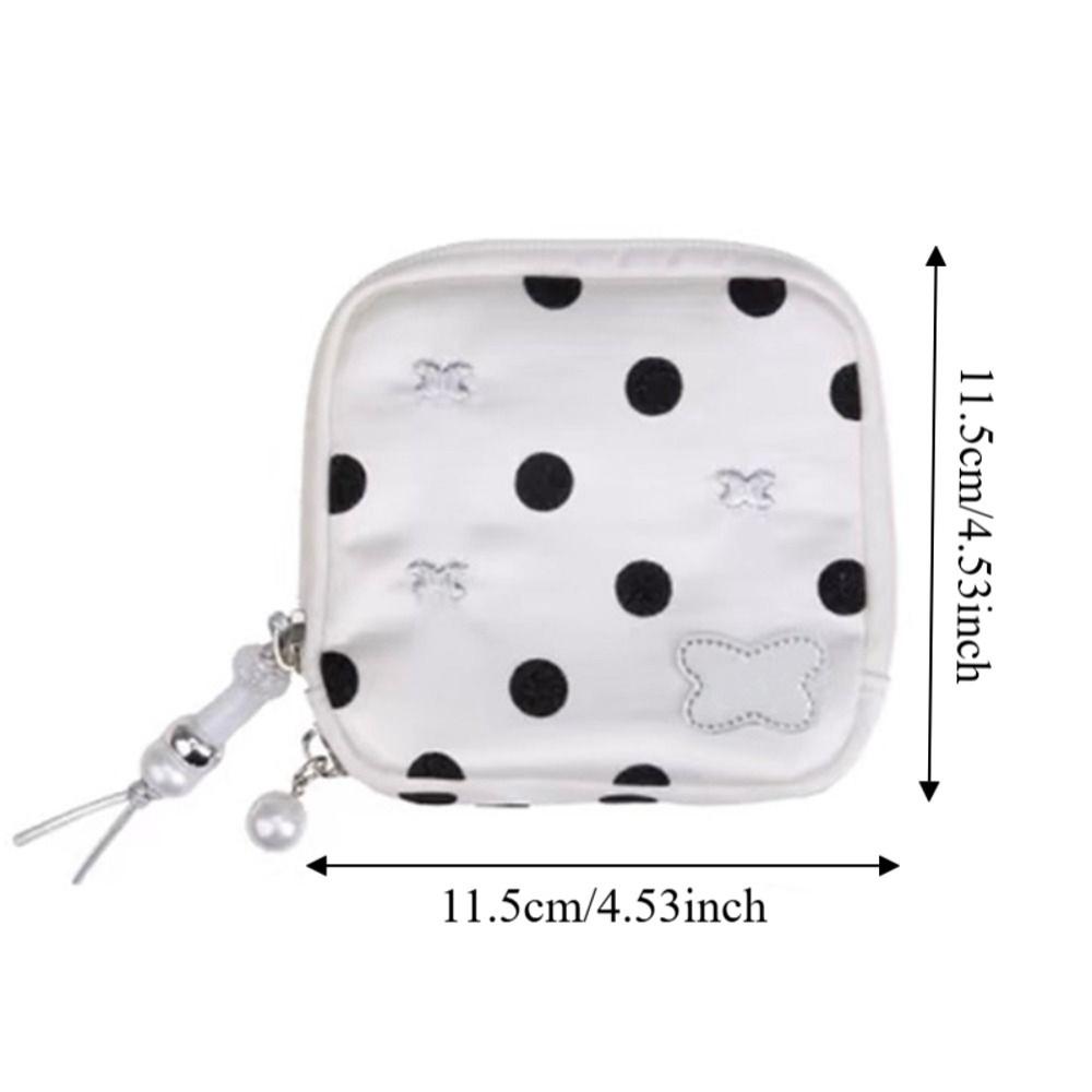 Multi-pocket Travel Bracelet Organizer Black Dot Pattern Portable Jewelry Case  Necklace Storage