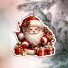Christmas Santa Ornament 2D Acrylic Cartoon Santa Claus Xmas Tree Ornament for Holiday Tree Door Window Car Hanging Decor