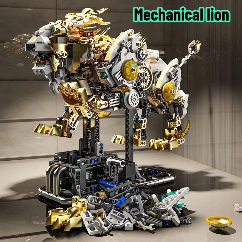 Mechanical Dinosaur Mantis Whale Shark Horse Building Blocks MOC Animal World Set With Light Bricks Kids STEM Toys Kids Gifts
