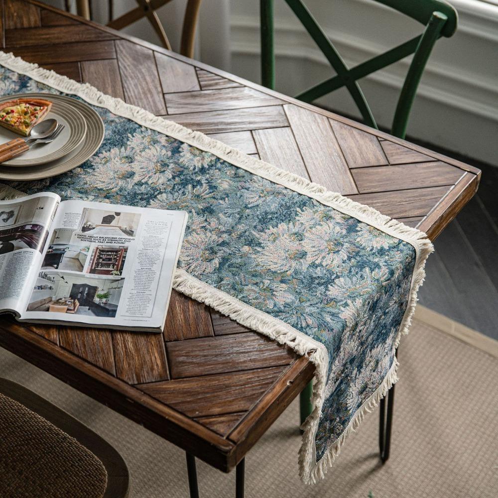 Textile Fabric Table Runner Cloth Wrinkle‑resistant Tabletop Decor Table Cover Coffee‑table