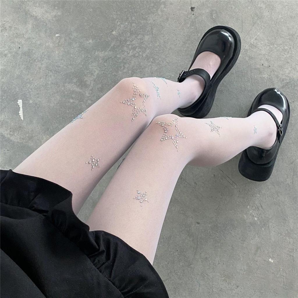 Spring/Summer Pure Desire Hot Girl Five-Pointed Star Stockings - Japanese Lolita Jk Thin Transparent Women's Pantyhose
