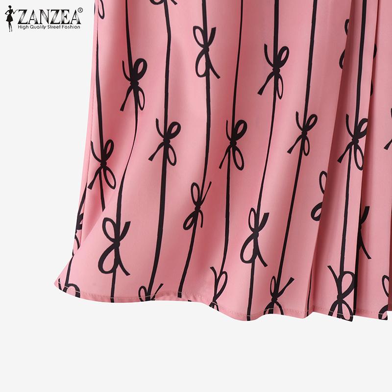 ZANZEA Женские повседневные майки без рукавов с круглым вырезом и летним принтом