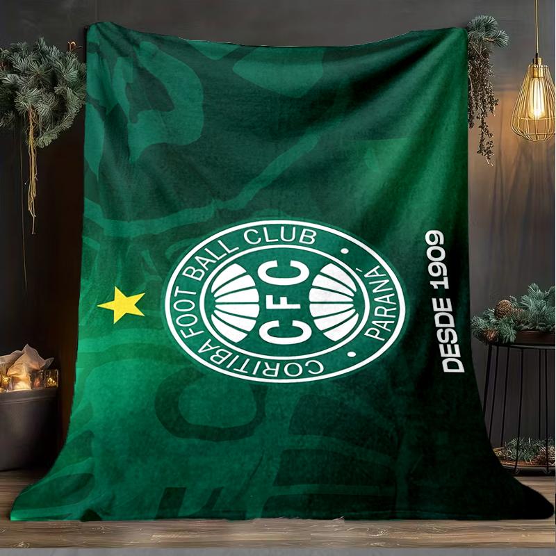 1PC Coritiba Foot Ball Club Printed Soft Flannel Blanket Throw for Adult Bedroom Living Room Sofa Camping Travel Fan gifts Christmas Gifts