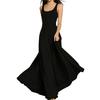 Women's Color Sleeveless Tank Dress with Pockets Long Length for Casual Everyday Wear