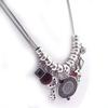 [G5957] - Designer Necklace 'Emilie' Gray Red
