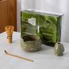 4-8 шт. Набор для японской чайной церемонии: чаша для матча с градиентом от вишнево-розового до зеленого матча и венчик-взбивалка (chasen)