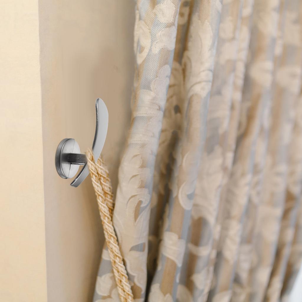 4Pcs Wall Mounted Curtain Holdbacks Zinc Alloy Metal Tiebacks for Living Room Bedroom Drapery Hooks Decorative Curtain Holders