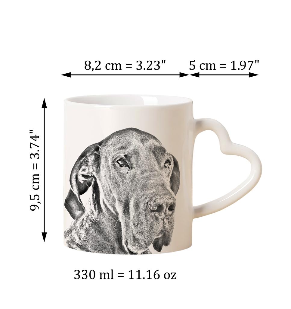 Great Dane I - cup with a dog, adorable cup with a heart-shaped handle, universal gift from the Art-Dog brand