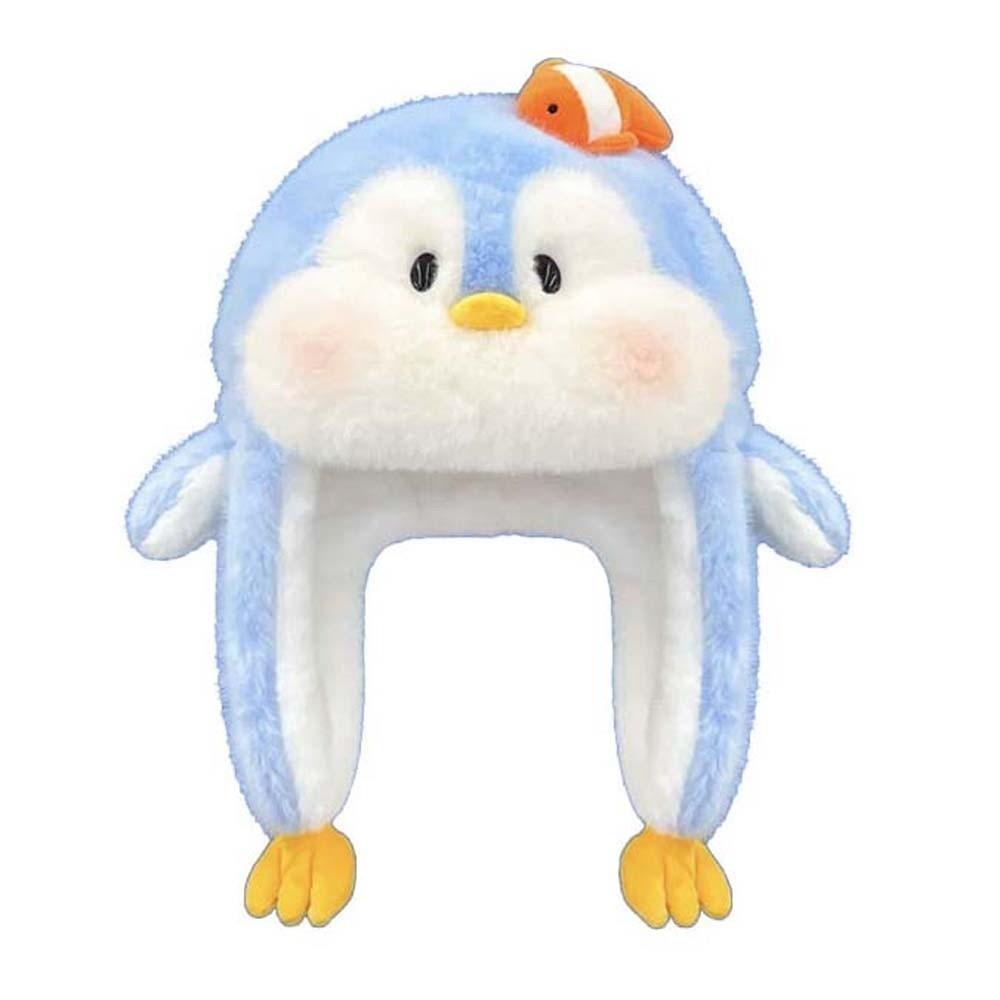Penguin Winter Plush Hat Cartoon Hamburger Ear Protection Cap Skiing Bear Lei Feng Hat  Autumn