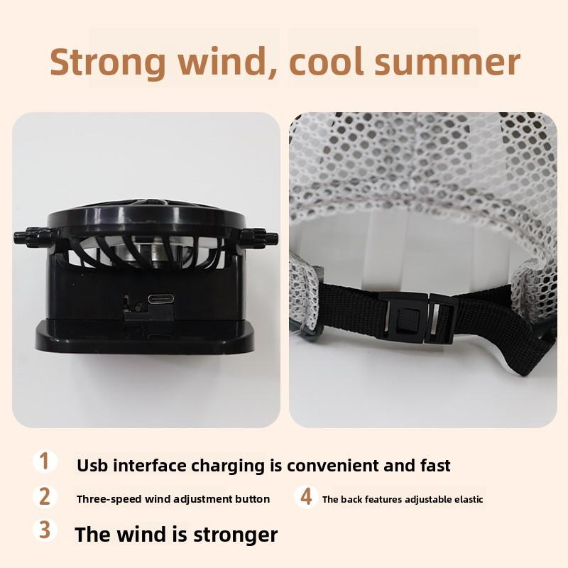 Summer Unisex Solar-Powered Baseball Cap Fan Outdoor Mesh Sunshade Adjustable Sport Chargeable Pleasantly Cool Hat