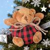 Клетчатые медвежата-украшения на елку 4-дюймовые мини-мягкие плюшевые клетчатые медвежата украшение для рождественской елки для праздничного рождественского дерева домашний декор для вечеринки