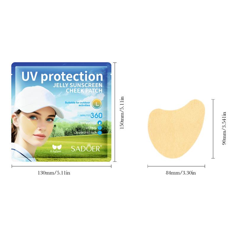 10pcs Jelly Sunscreen Cheek Patches - Targeted UV Protection, Hydrating, For Outdoor Sports & Makeup Areas