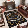 Construction Vehicles Theme Crystal Velvet Rug Personalized Custom Name Text Soft Floor Mat Home Decor