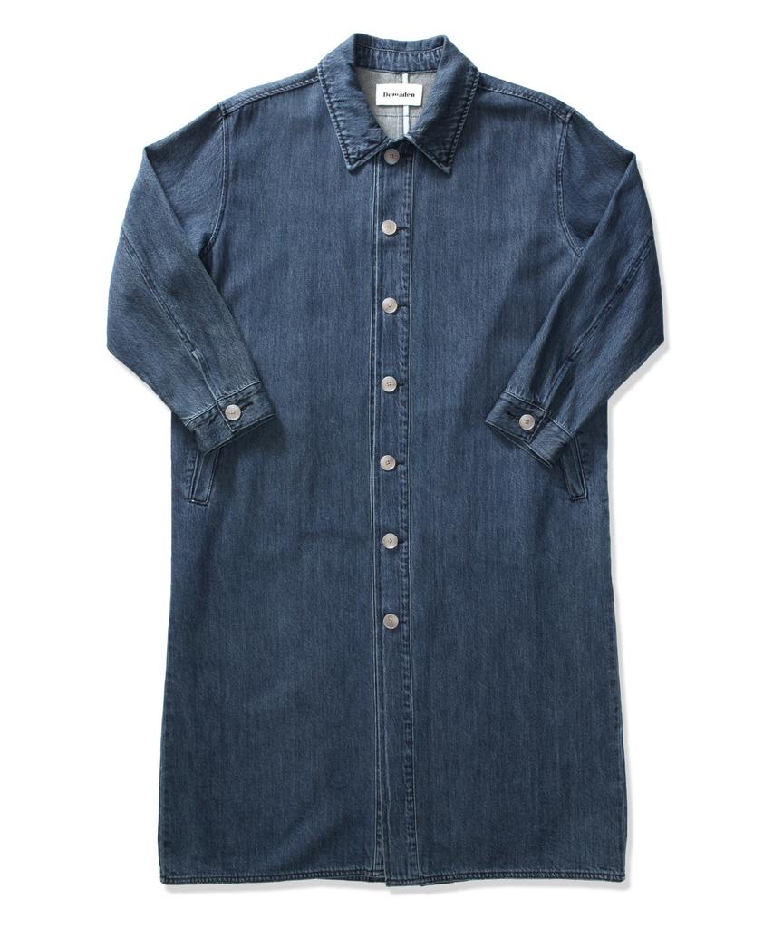 Demaden Art Bag Print Denim Long Coat