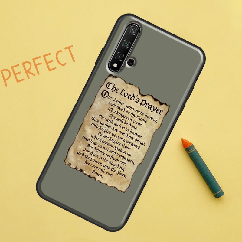 Christianity Lord Prayer Case For Huawei Nova Y90 Y70 Y61 Y60 9 10 SE Nova 5T 11i 8i 7i 3i P20 P40 P30 Lite P60 Pro
