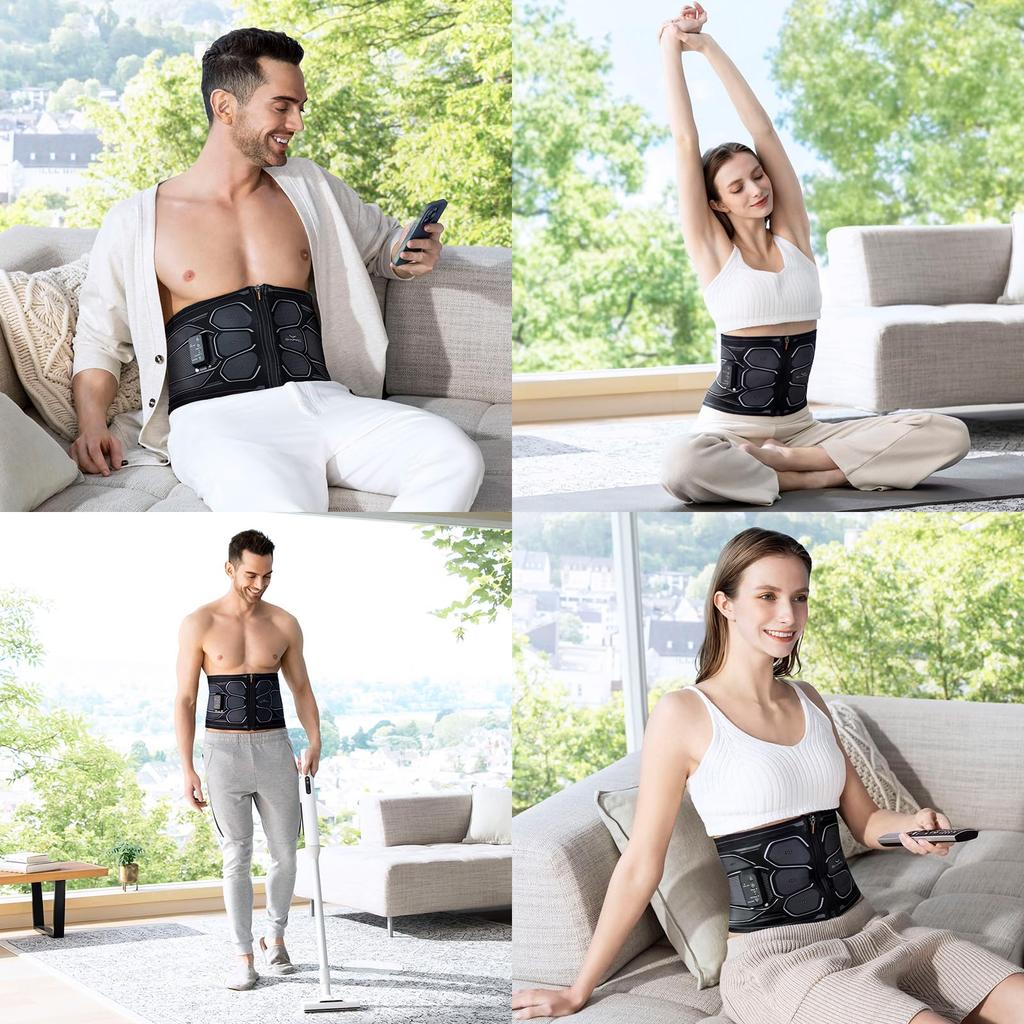 SIXPAD Powersuit Core Belt with Controller Set (Small, Blue) MTG EMS Abdominal Muscle Training Belt, No Gel Sheets Required, Strength Training, Diet