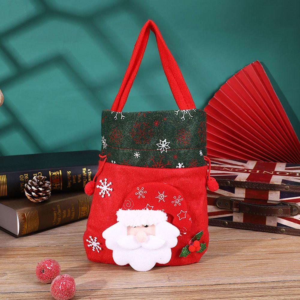 Snowman Santa Claus Storage Bag Candy Bags Christmas Gift Bag Xmas Drawstring Bags Wrapping Pouch