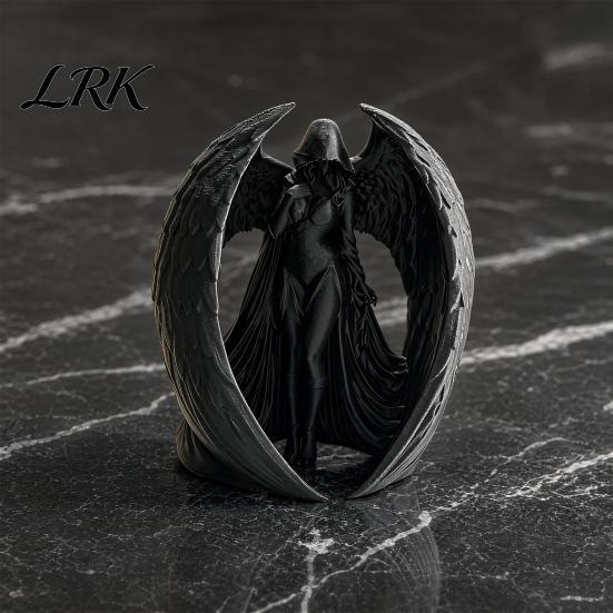3D-печатное украшение-богиня, темная статуэтка, винтажная готическая статуя крылатой женщины, настольное украшение для дома, офиса, гостиной, с капюшоном