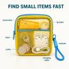 Small Mesh Beach Pouch Clear Cosmetic Bag with Detachable Wrist Strap Travel Organizer for Sunscreen Keys Cables