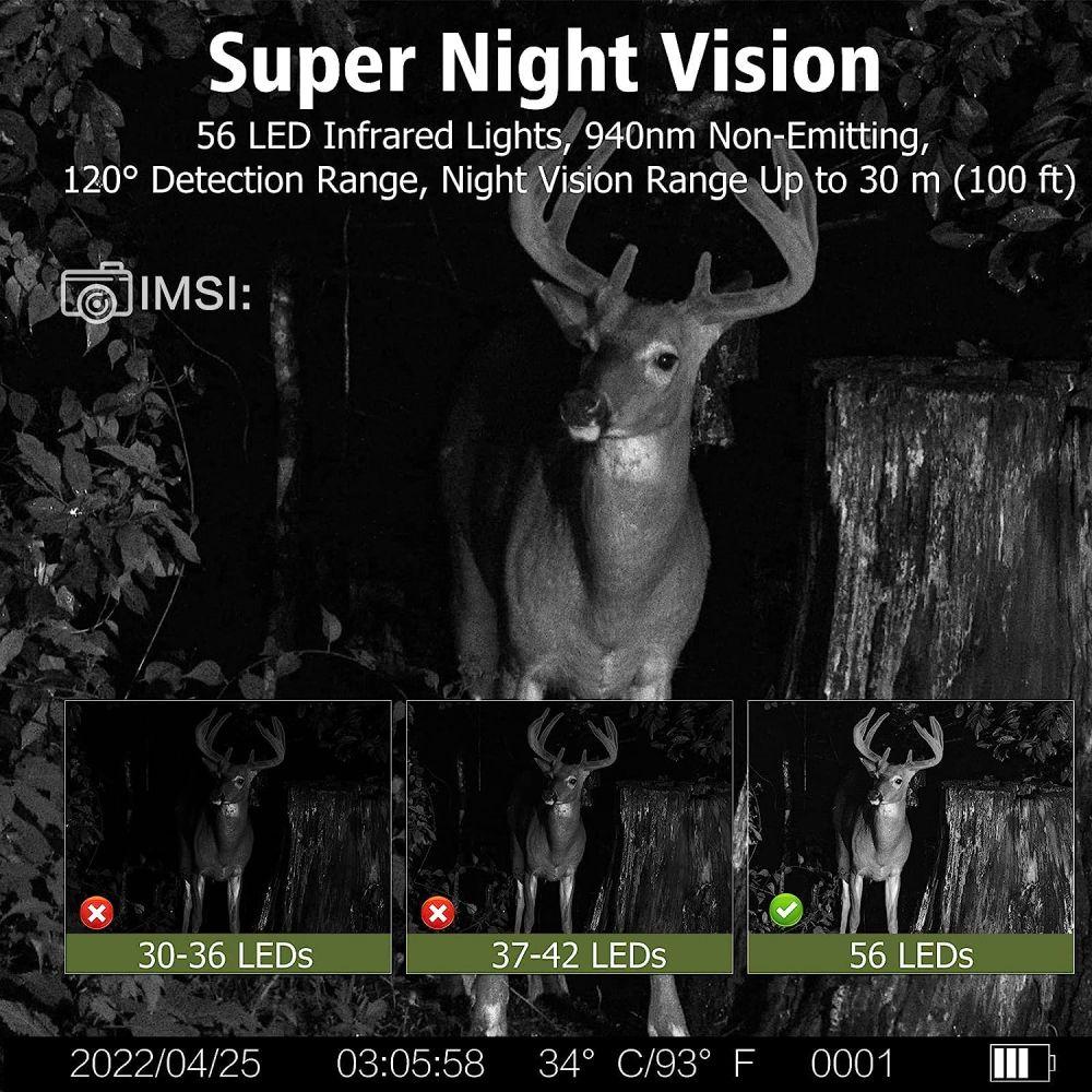 Наружная 4k Hd 50mp инфракрасная камера для мониторинга охоты и дикой природы, тропа, ночное видение, активация движения, IP66, водонепроницаемая садовая камера