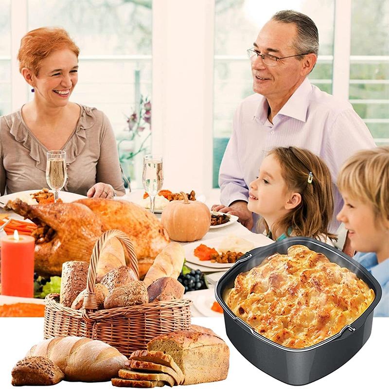 Квадратная силиконовая форма для выпечки для фритюрницы, аксессуары для фритюрницы, антипригарная форма для выпечки, фритюрница, пиццы, торта