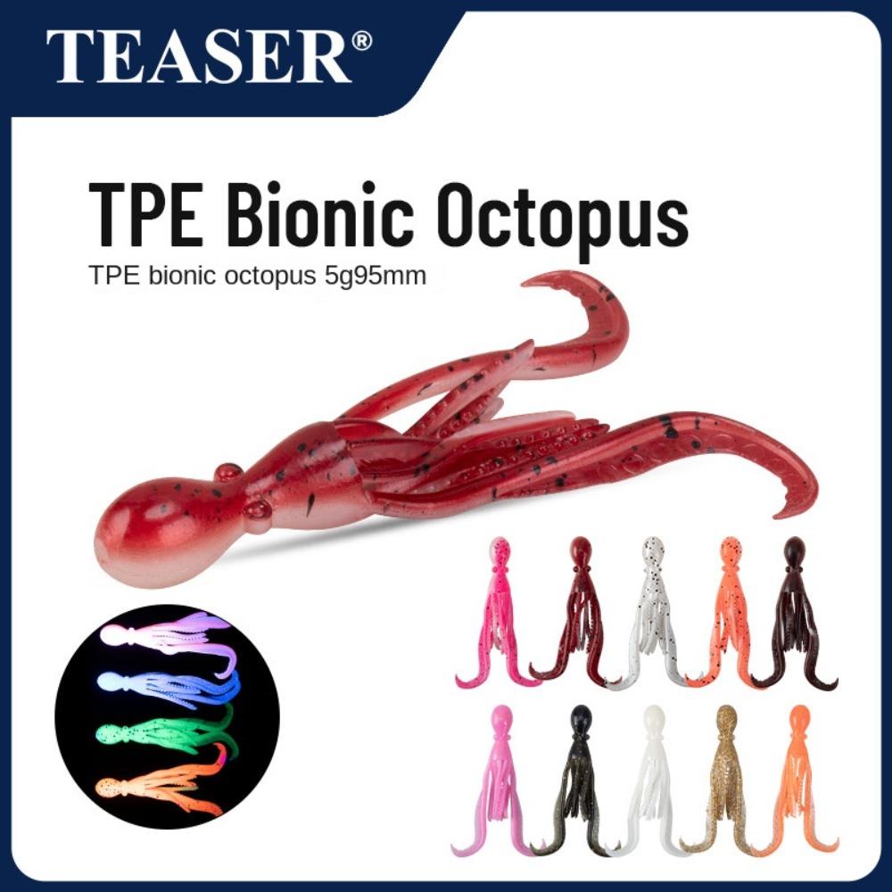 TPE Material Saltwater Octopus Bait Rubber Fishing Tackle 2024 Octopus Squid Lure
