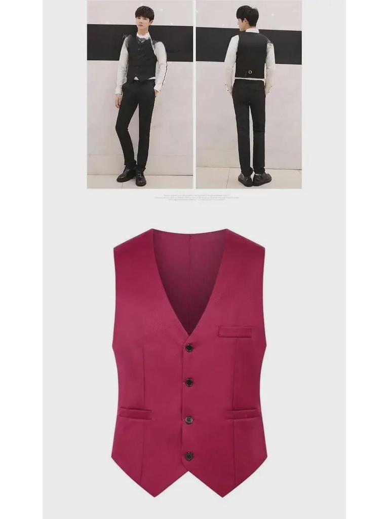 Мужской приталенный жилет в корейском стиле - новый дизайн, не требующий глажки