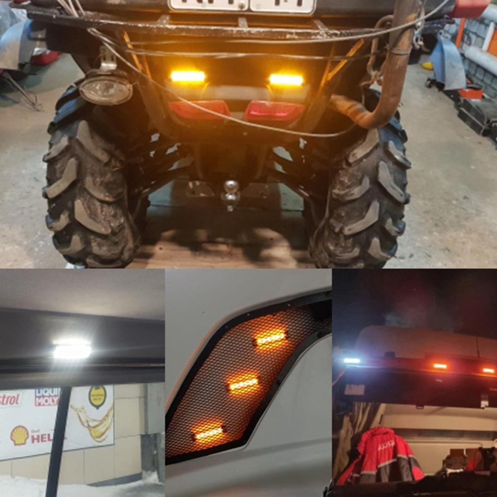 10 Pcs 6 Row Truck Trailer One Side Lighting LED Dump Custom Marker Lamp Decor Trays (Red)