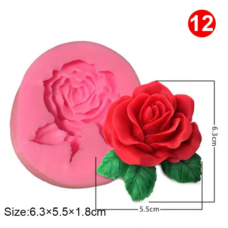 3D силиконовые формы, формы для роз, ароматерапия, гипсовые изделия, глиняная форма для свечей, пион, гипс, инструмент для выпечки своими руками