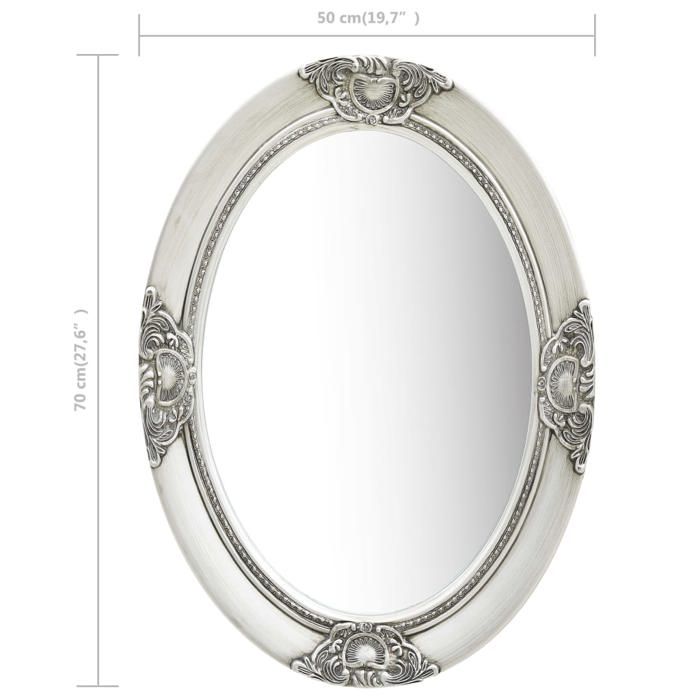 VidaXL Wall Mirror Baroque Style 50x70 Cm Silver 320354