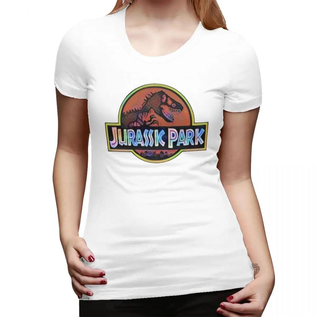 Jurassic Park TShirt for Women Crew Neck Streetwear T Shirts Womens Short Sleeve Summer Clothes Tops
