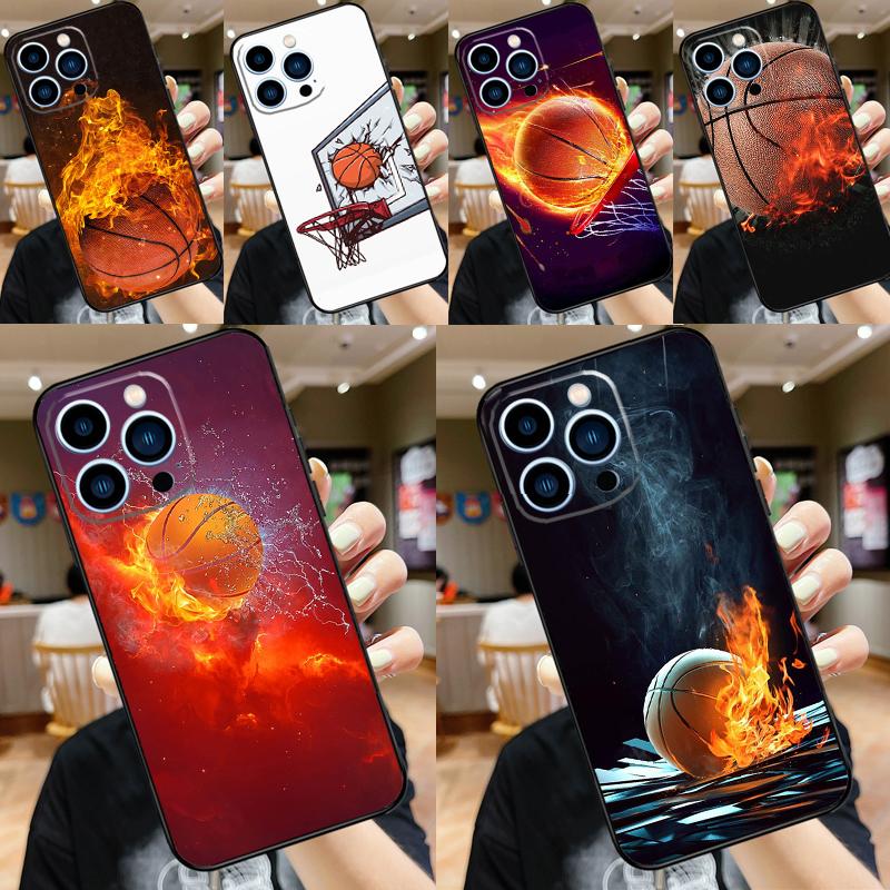 Basketball On Fire Case For Oppo A17 A60 A40 A80 A16 A76 A96 A98 A58 A78 A18 A38 A57 A74 A54 A94 A15 A5 A6 Pro
