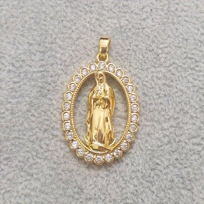 European and American Fashion Virgin Mary Pendant Necklace for Women Lucky Amulet Christian Religious Jewelry Accessories Gift