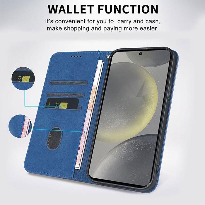 Coque de Protection - BOOLING - pour Samsung Galaxy A17 5G/4G - Cuir PU Bleu Marine - 2 Verres Trempés