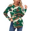 Женские рубашки с длинным рукавом, повседневная мода, камуфляжные принтованные туники, топы, круглый вырез, базовая свободная футболка