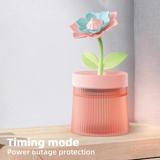 USB-увлажнитель большой емкости в форме цветка с двойным распылением, низким уровнем шума, автоматическим выключением, увлажнитель воздуха, диффузор эфирных масел со светом