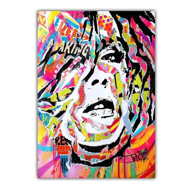 New Graffiti art abstract figure canvas painting street culture wall art women color poster office living room home decoration mural No Frame