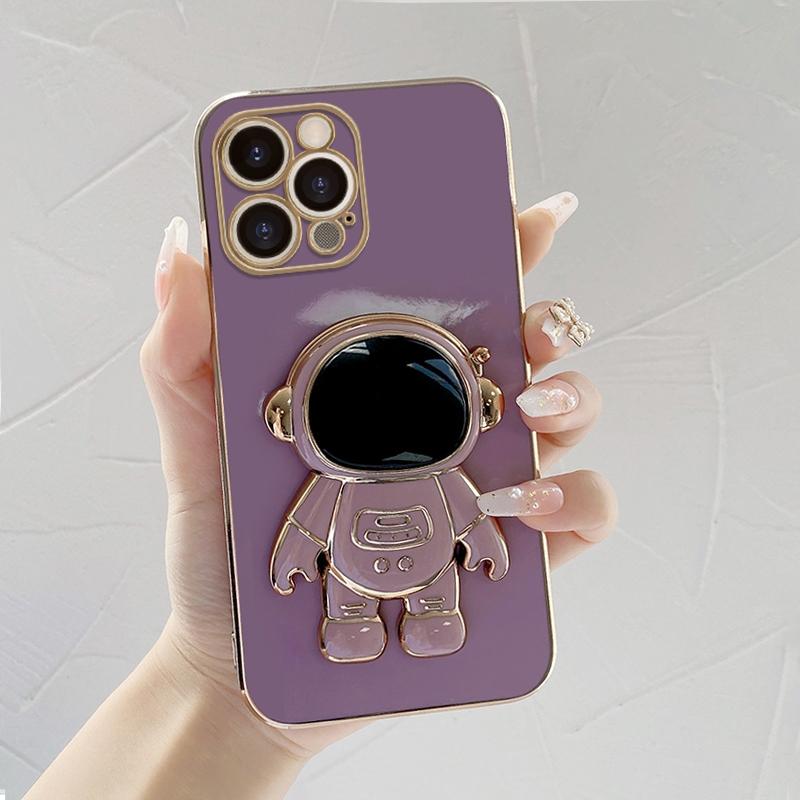 Для Infinix Smart 8 Pro Note 30 40 Tecno Camon 20C Spark Go Moto G10 G20 G30 Vivo Y18 Y22 3D Astronaut Kickstand Soft Full Lens Protective Phone Case