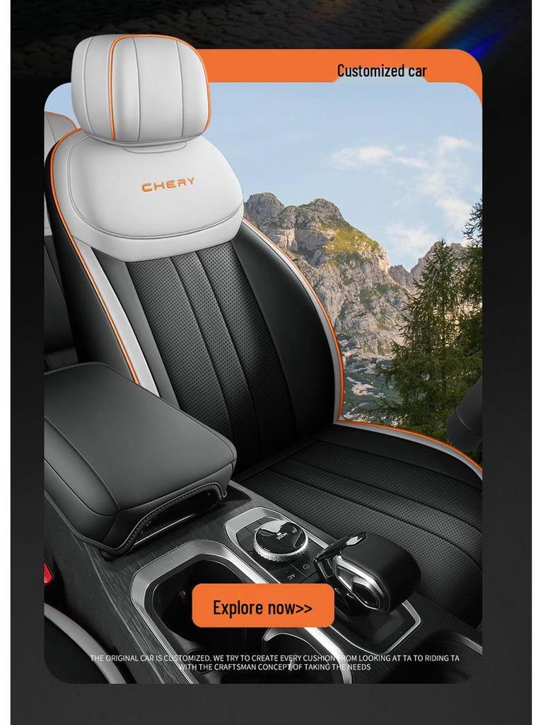 New Model Universal Full Leather Car Seat Cushion for Fengyun T6, Five-Seat, All-Season