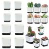 5 шт. цветочных горшков, самополивающиеся цветочные горшки для комнатных и уличных растений, самополивающиеся кашпо с дренажным отверстием и прозрачным резервуаром-поддоном